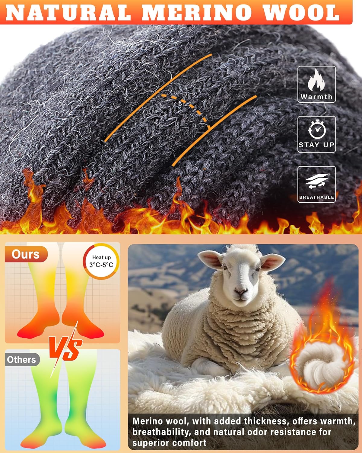 Merino Wool Ski Socks